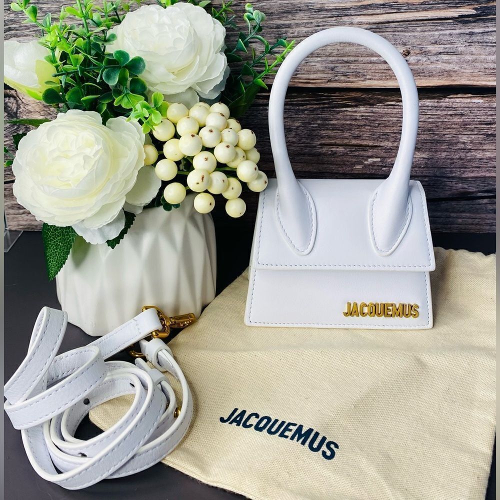 🛍️Jacquemus Authentic MINI Le Chiquito White Leather Bag